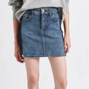 NWT Current/Elliott The Mashed Mini Denim Skirt